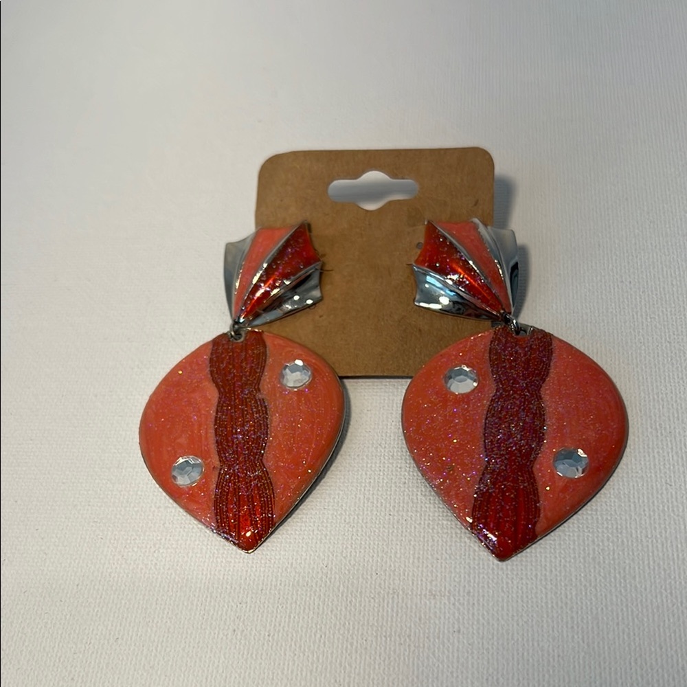 Elegant Red and Silver Earrings